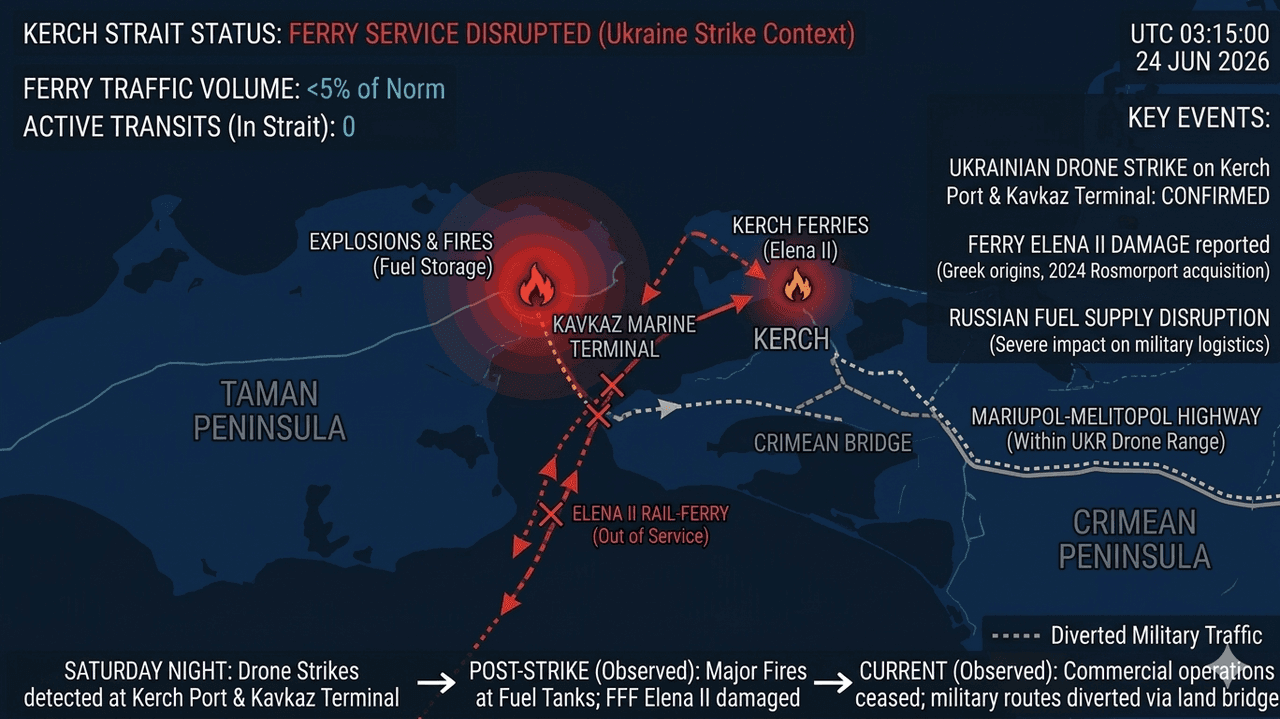 Ukraina paraliżuje terminal promowy Kerczy, chaosem rzucając rosyjską logistykę paliwową